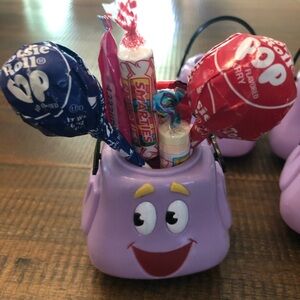 Dora The Explorer 5 Purple Backpacks mini 2006 Nick Jr Halloween - Holds Candy